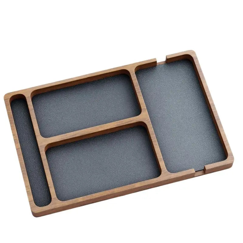 Wood Partition Storage Box Mobile Phone Headphone Debris Storage BoxWooden Storage Tray Wooden Office Desktop Storage Box Solid