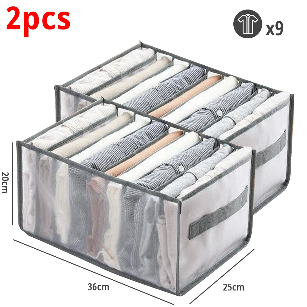 Drawers Organizer for Underwear Bra Socks Pants Jeans Storage Box Wardrobe Clothes Organizer Cabinet T-Shirt Organizers storage