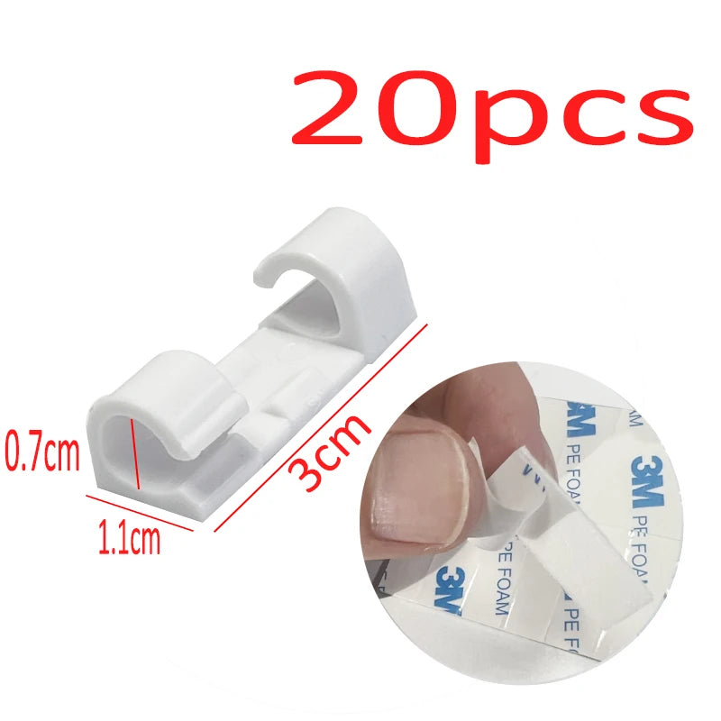 Cable Clip Organizer Drop Wire Holder Cord Management Self-Adhesive Cable Manager Fixed Clamp Wire Winder For Home Office School