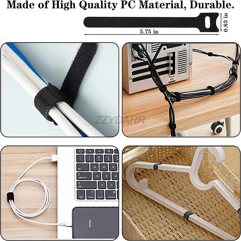 186/188 PCS Cable Organizer Kit With 10 Cable Holder 4 Wire Organizer Sleeve 40 Cord Clips Roll Cable Organizer Straps for Home