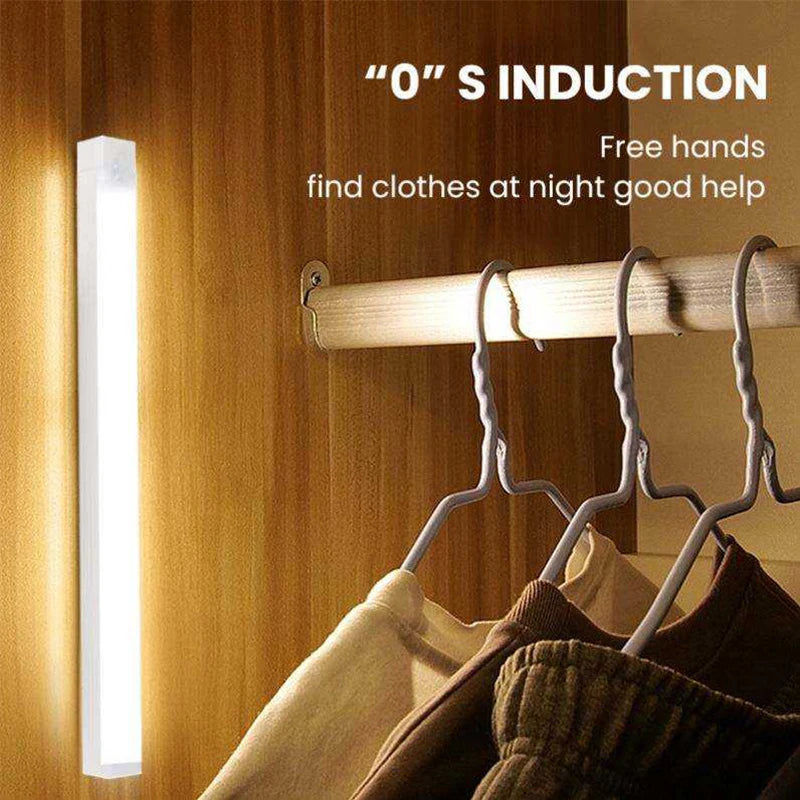 LED Motion Sensor Light Wireless LED Night Light Type C Rechargeable Light Cabinet Wardrobe Lamp Staircase Backlight For Kitchen