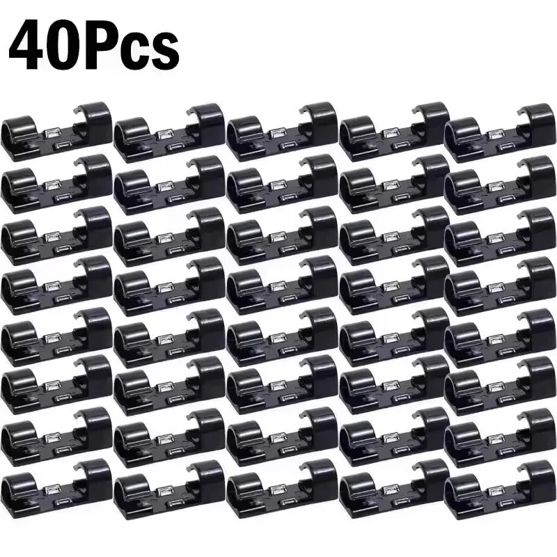 Cable Clips Organizer Drop Wire Holder Cord Management Self-Adhesive Cable Manager Fixed Clamp Wire Winder For Home Office Car