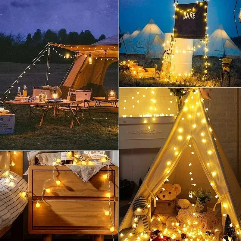 USB/Battery Power LED String Lights Globe String Lights Outdoor Waterproof Lamp Garden Wedding Ball Fairy Lights Christmas Decor