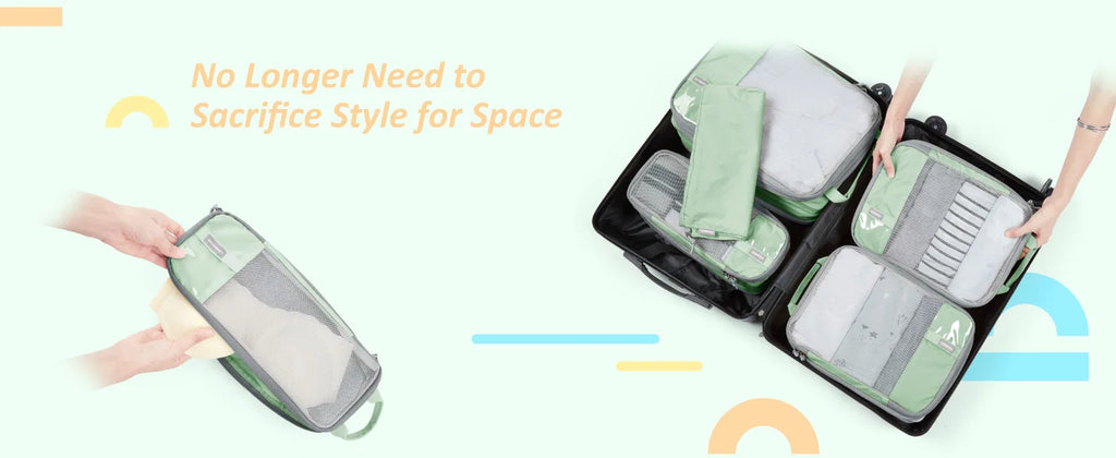 BAGSMART Compression Packing Cubes for Travel - 6/4/2 Set Lightweight Durable Luggage Organizer Bags Travel Essentials