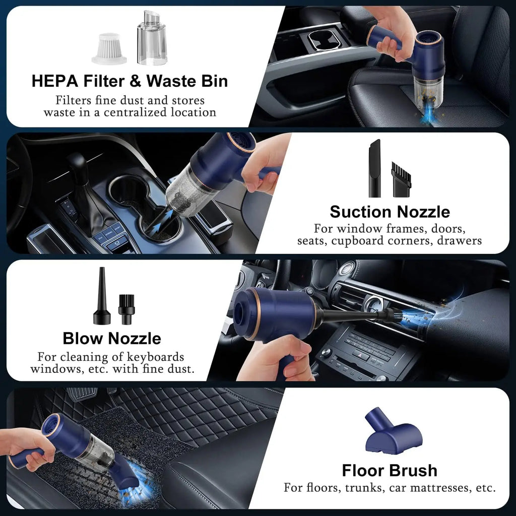 90000PA Car Vacuum Cleaner Mini Hand held Portable Wireless Cleaner for Home Appliance Powerful Cleaning Machine Car Cleaner