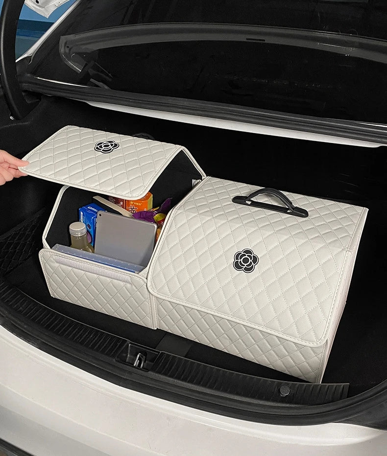 Car Trunk Organizer Durable Foldable Storage Box with Easy-Clean Compartments Versatile Interior Accessories for Car Organizati