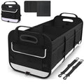 Trunk Organizer for Car, 95L Large Capacity Storage with Non-Slip Bottom Strips and 2 Retractable Straps