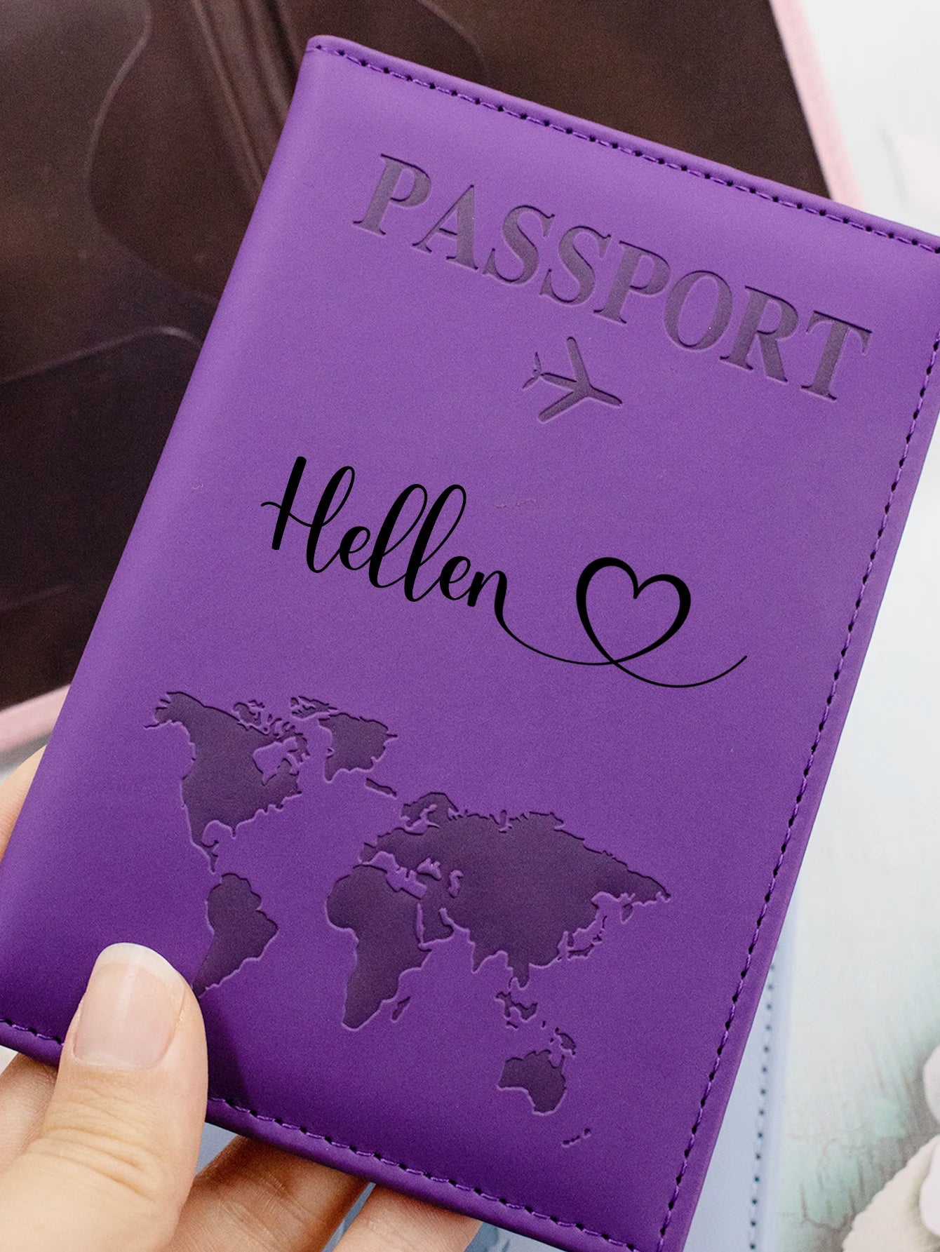 Custom Passport Holder For Travel With Name,Personalized Leather Passport Holder,Customized Passport Holder For Travel Women,