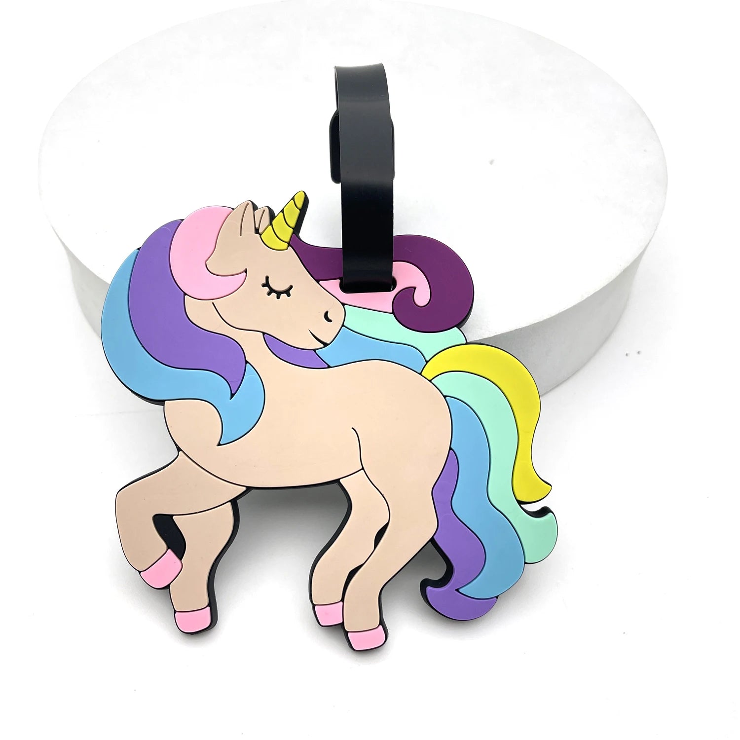 1PC PVC Soft Rubber Luggage Tags Cartoon Unicorn Card Sets Silicone Boarding Passes Luggage Tags Hanging Tags Consignment Tags