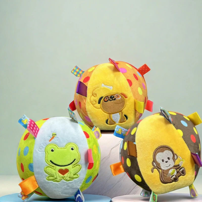Interactive Ball Dog Toy for Aggressive Chewers Training Decompress Bite Resistant Plush Handle Dog Toys with Bells Pet Supplies