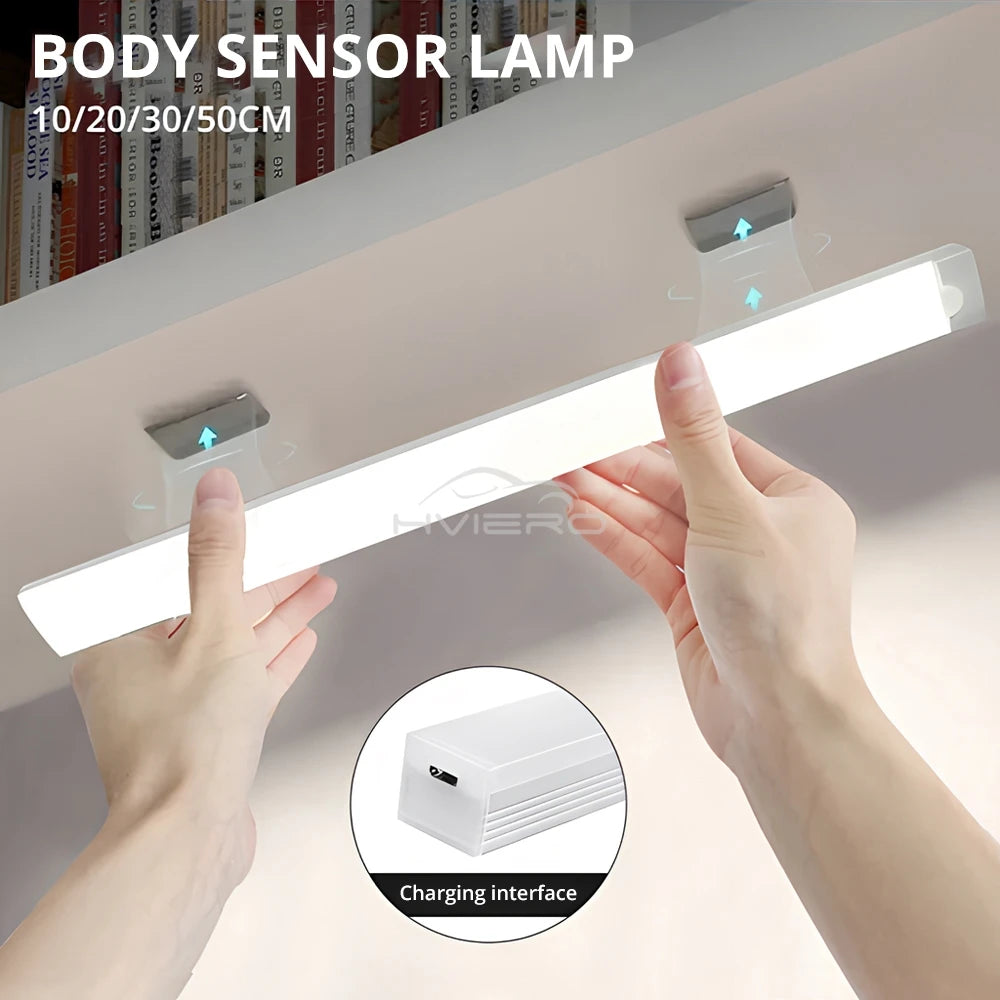 Motion Sensor LED Lamp Night Lights Wireless USB Rechargeable Magnetic For Kitchen Wardrobe Room Closet Aisle Tube Detector Bulb