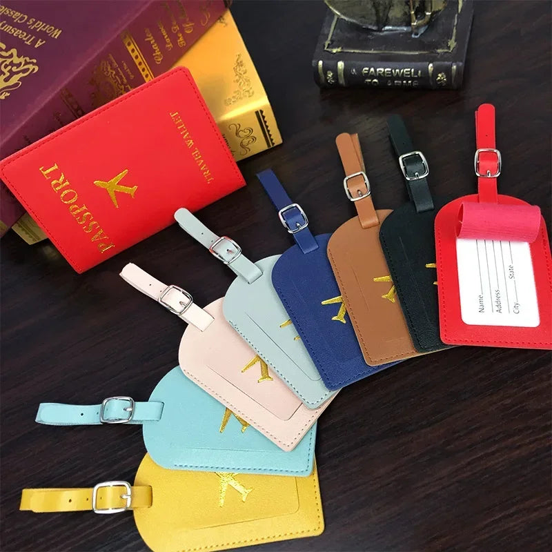 Luggage Tag Women Men PU Leather Travel Suitcases Identifier Label Baggage Boarding Bag Tags Name ID Address Holder Accessories