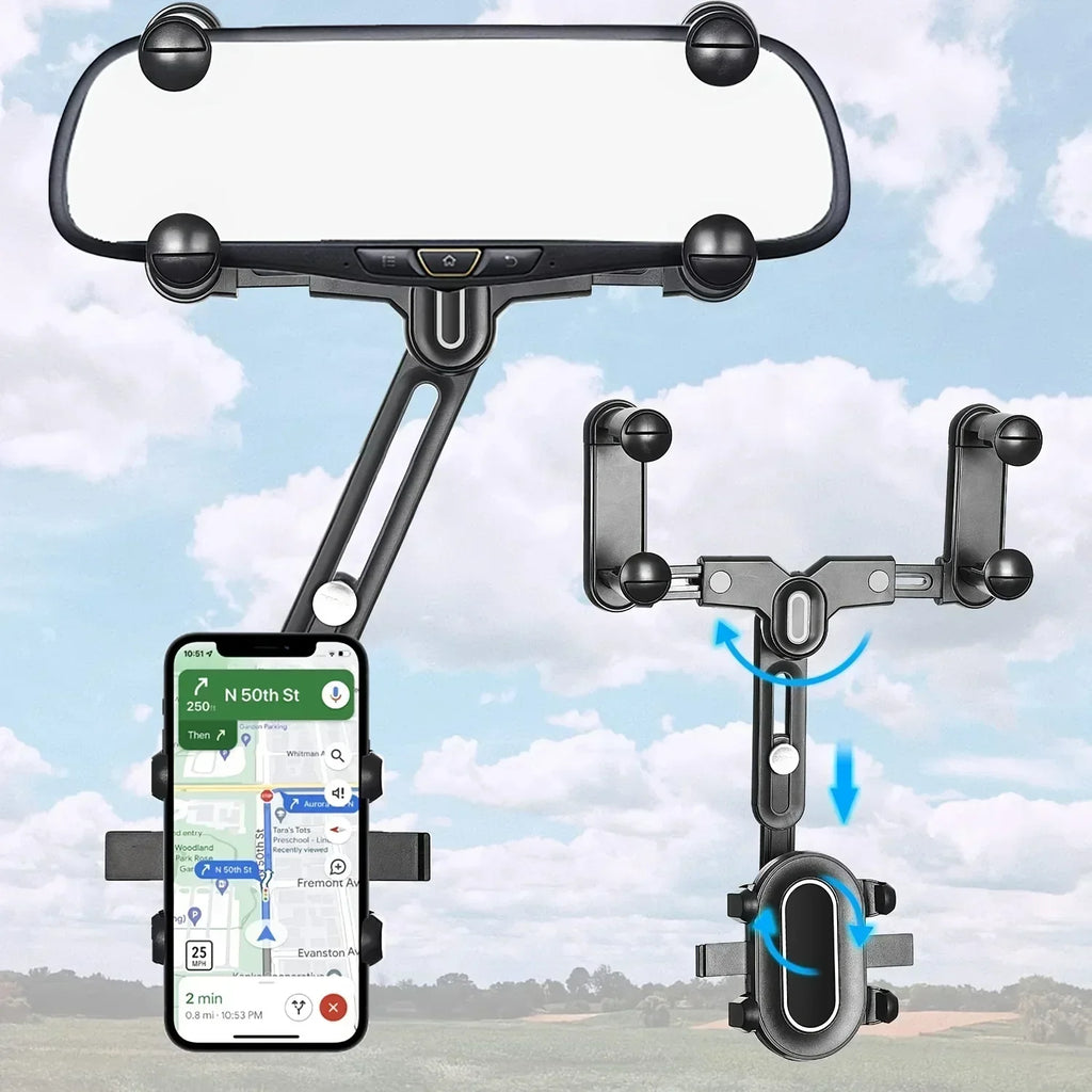 Car 360° Phone Holder For Phone And GPS Mount Support Rotating Adjustable Telescopic All Phone Holder Navigation Support Tools