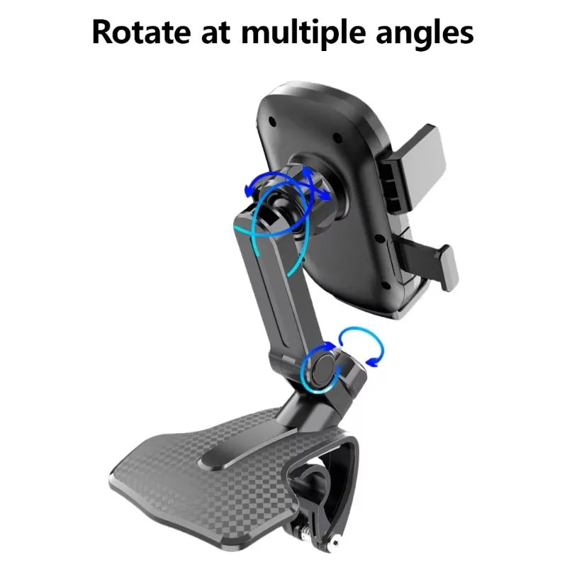 Car dashboard phone holder, 360-degree rotating universal dashboard clip-on phone holder, suitable for 4-7 inch smartphones.