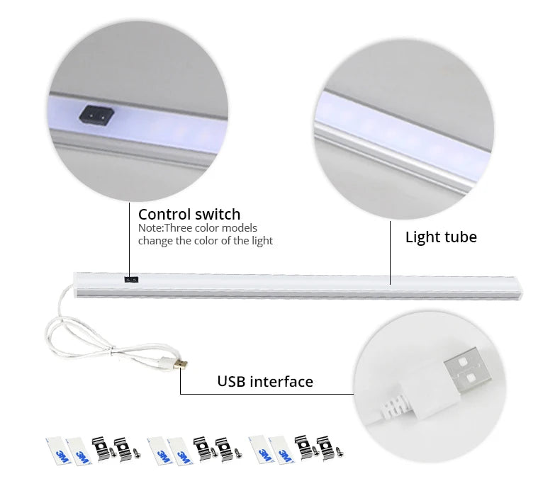 USB LED Lights Room Decoration 5V Lamp Hand Sweep Sensor Lamp Aluminum Lights Bar For Kitchen Closet Bedroom Night Lighting