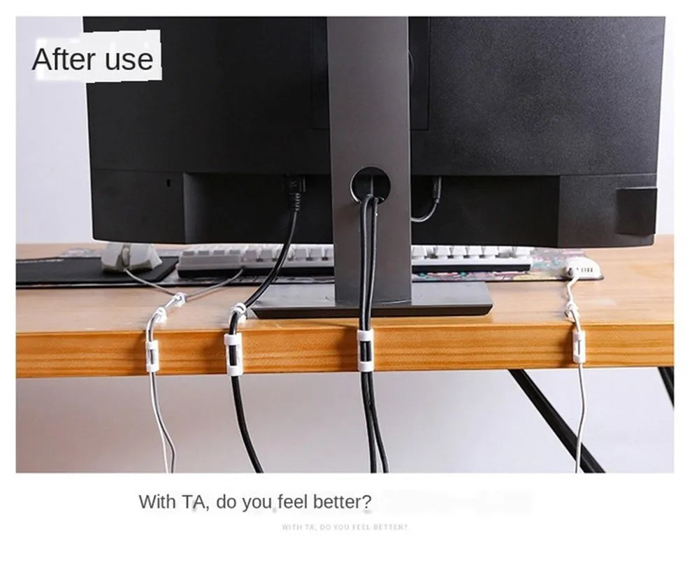Cable Clip Organizer Drop Wire Holder Cord Management Self-Adhesive Cable Manager Fixed Clamp Wire Winder For Home Office School
