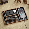Wood Partition Storage Box Mobile Phone Headphone Debris Storage BoxWooden Storage Tray Wooden Office Desktop Storage Box Solid