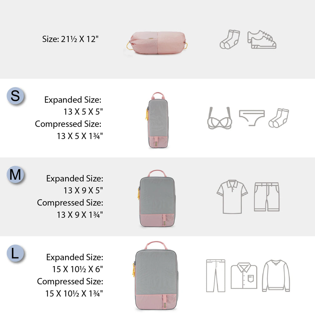 BAGSMART Compression Packing Cubes for Travel - 6/4/2 Set Lightweight Durable Luggage Organizer Bags Travel Essentials