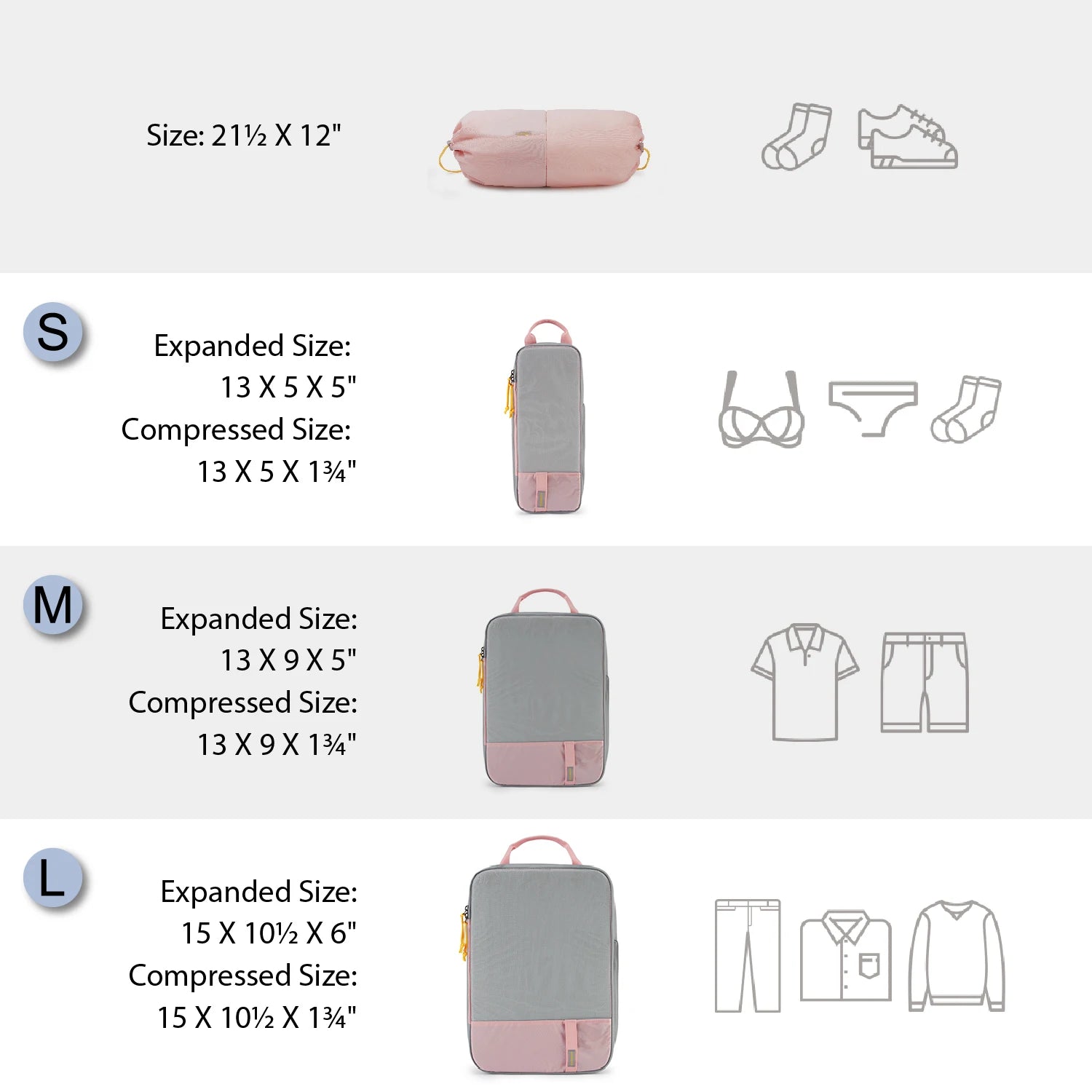 BAGSMART Compression Packing Cubes for Travel - 6/4/2 Set Lightweight Durable Luggage Organizer Bags Travel Essentials