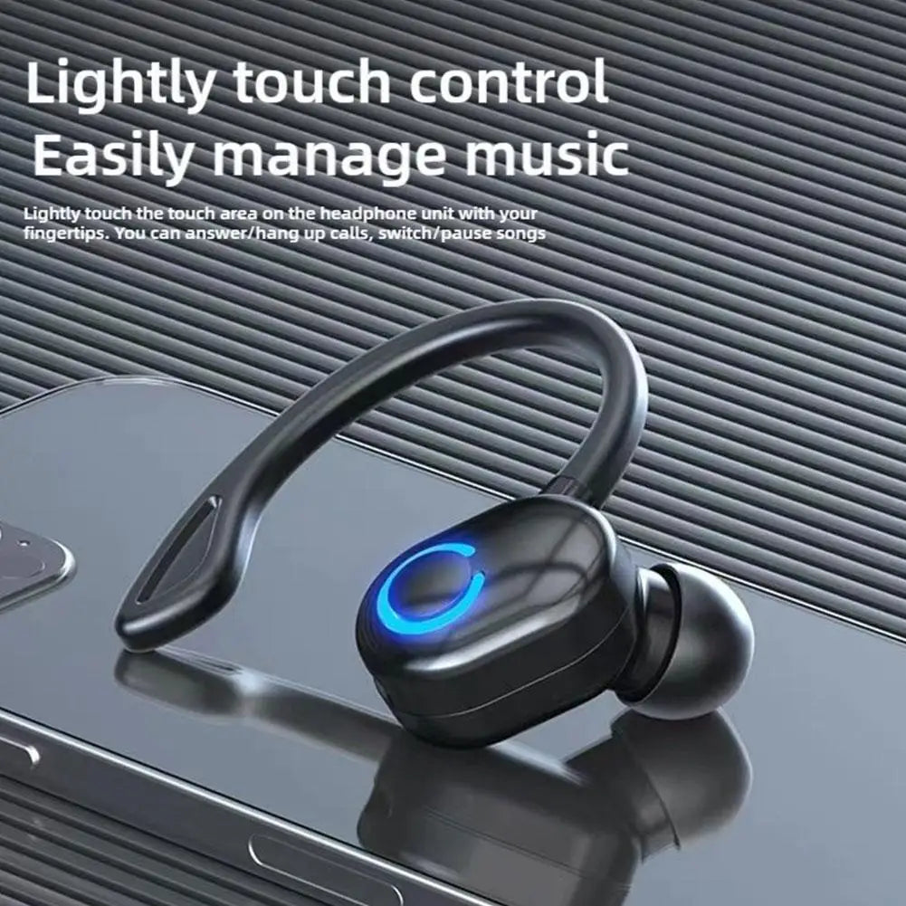 Bluetooth 5.2 Wireless Headset Single Ear-Hook Earplugs Ultra Long Battery Life Business Earphone Mobile Phone Headphone Earbuds