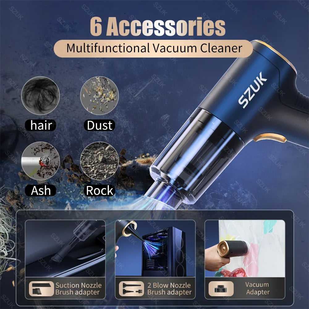 SZUK Mini Wireless Portable Car Mini Vacuum cleaner, High Suction 98000PA,Long Battery, Portable & Easy Clean Cleaning Appliance