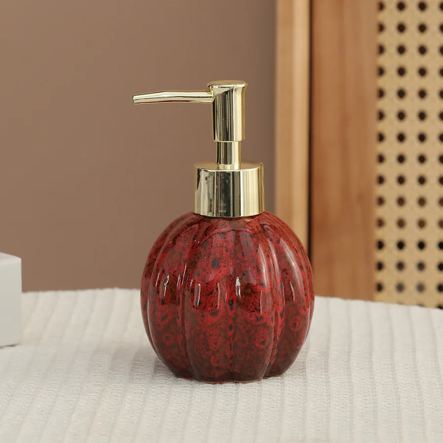 soap dispenser Pumpkin ceramic hand sanitizer bottle shampoo and shower gel press and dispense bottle     decoration   dispenser