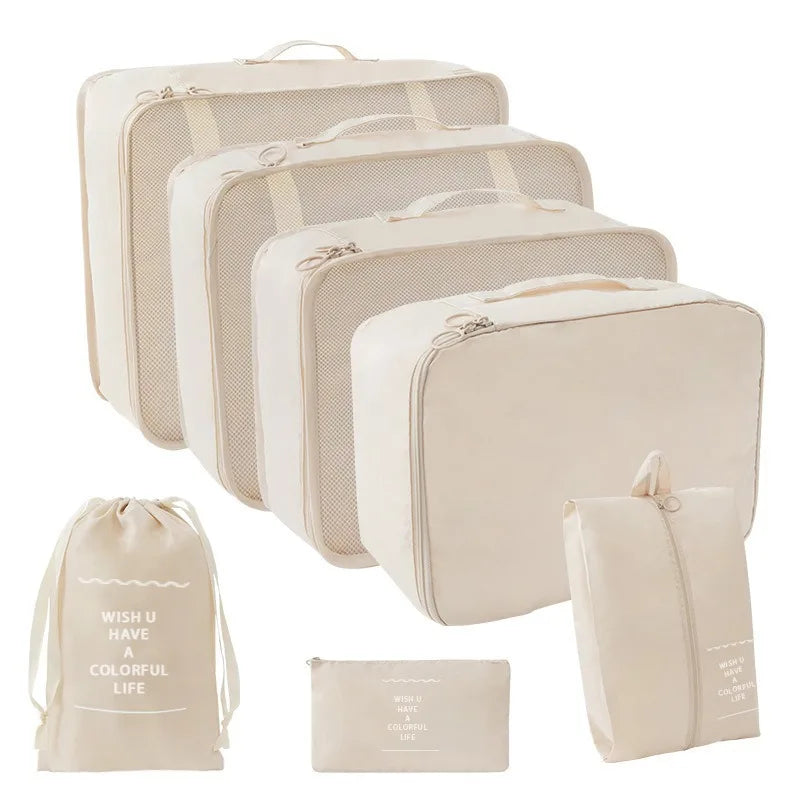 7 PCS Travel Storage Bags Set Suitcase Organizer Luggage Packing Set Cube Bag Portable Waterproof Travel Clothes Shoe Tidy Pouch