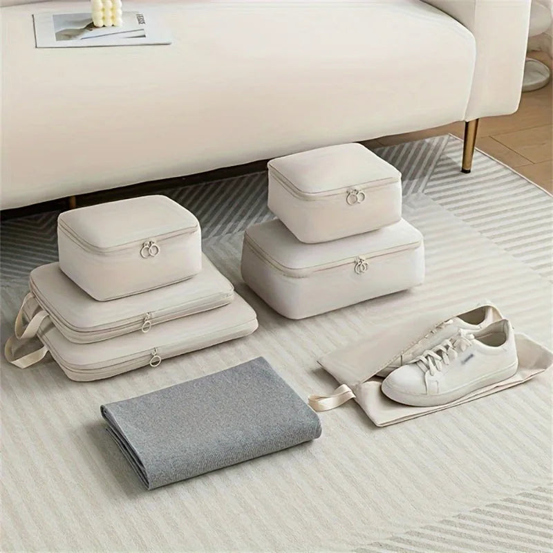 Lightweight Polyester Packing Cubes,6-Piece Organizer Set-Effortless Compression,Saves Room for Souvenirs,Perfect for Long Trips