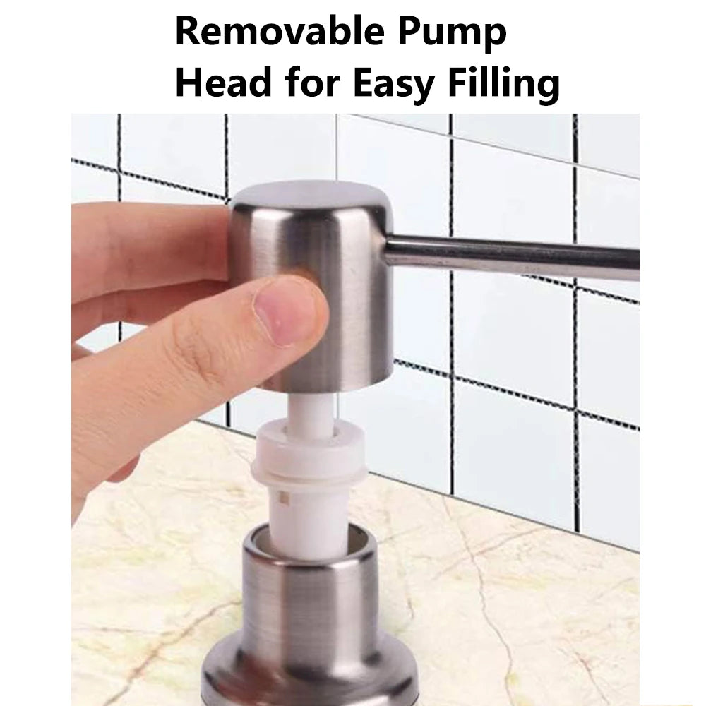 Dispenser Soap Bathroom Accessories 300cc Soap Shampoo Dispenser Kitchen Dishwashing Liquid Soap Pump Dispenser Stainless Steel
