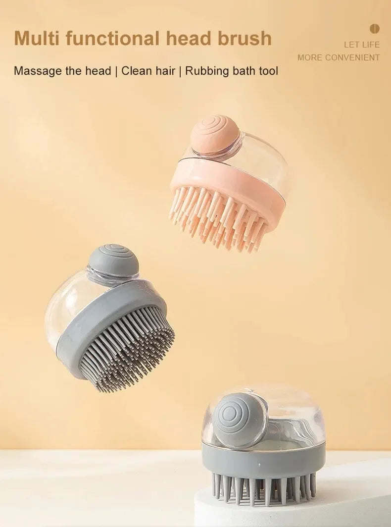 Dog Shower Brush Pet Dog Grooming Massage Bath Cleaning Brush with Shampoo Dispenser for Long Hair Dogs and Cats Shower