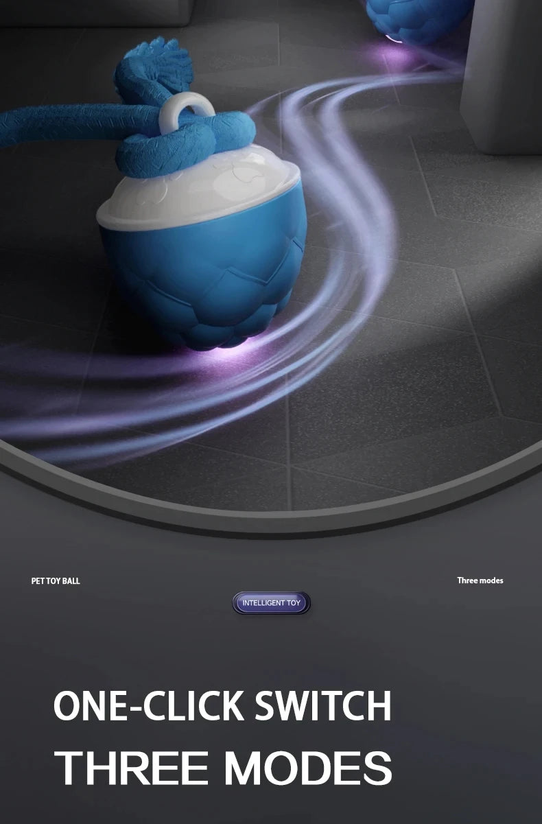 Intelligent rolling interactive dog toy ball Automatically moves and can emit barking sounds Puppy Chew Toys Knot Rope