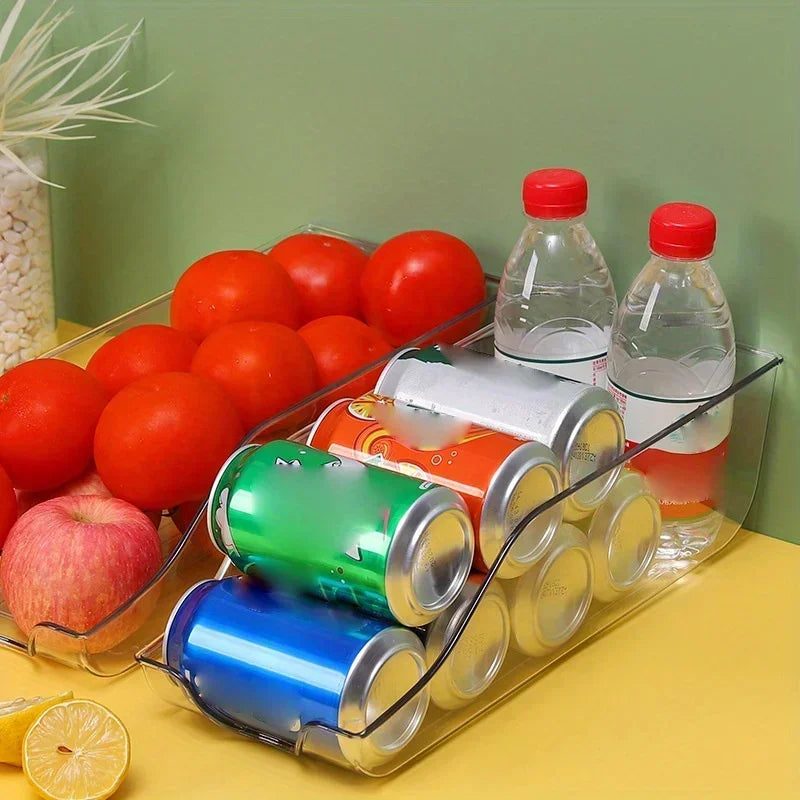 Kitchen Refrigerator Organizer Soda Can Dispenser Fridge Freezer Storage Dispenser Automatic Rolling Pantry Organizer