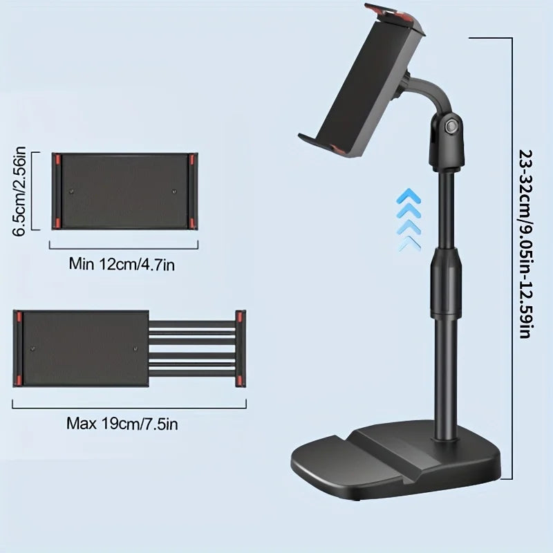 Weighted base for stable phone/tablet universal stand! Large sized multifunctional 2-in-1 with phone slot