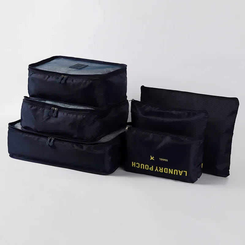 6 PCS Travel Storage Bag Multifunction Packing Cube Bag Travel Kit Set for Women Clothes Tidy Organizer Wardrobe Suitcase Pouch