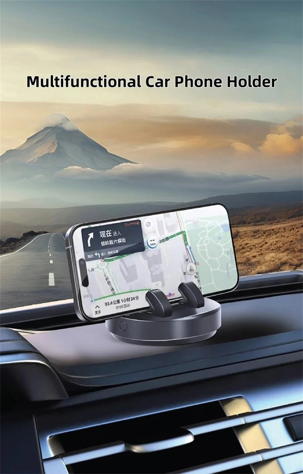 Car Dashboard Phone Holder Auto Dashboard Mobile Phone Mount Smartphone Automotive Organizer with Parking Number Plate for Car