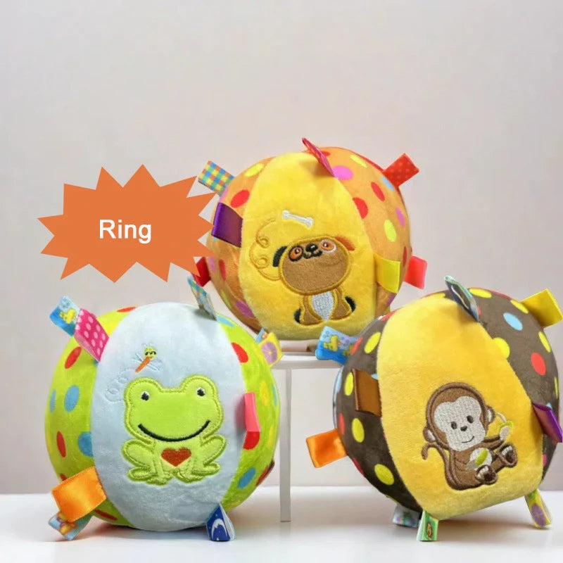 Interactive Ball Dog Toy for Aggressive Chewers Training Decompress Bite Resistant Plush Handle Dog Toys with Bells Pet Supplies