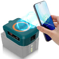 15W Wireless Charger for Makita Dewalt Milwaukee Bosch 18V-20V Battery USB Type-C Fast Charging Adapter PD QC Mobile Phone