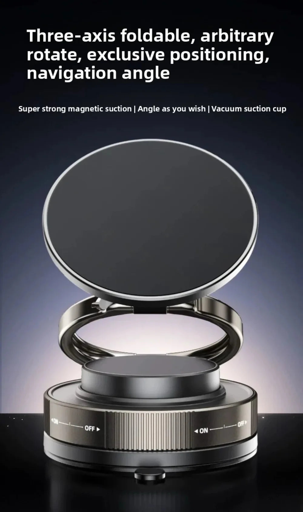 Magnetic Phone Holder for car, 360° Rotatable, Foldable & Adjustable Magnetic Car Mount, , Compatible with iPhone & Other Phones