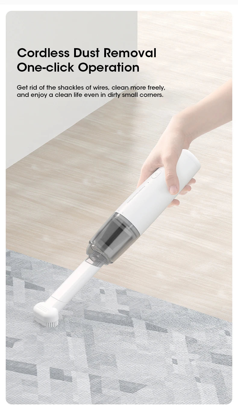 Portable Mini Handheld Vacuum Cleaner Wireless Cordless Car Vacuum Strong Suction 2 Gears Lightweight Rechargeable for Home Car