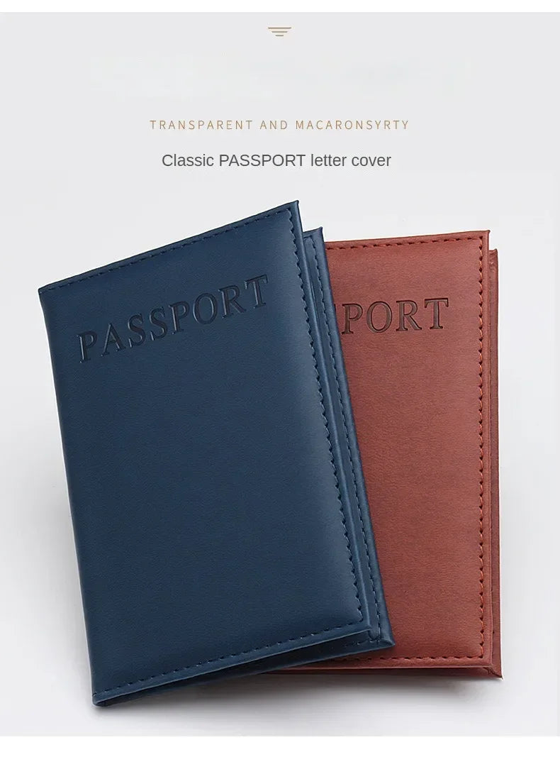 High Quality English PU Leather Passport Covers Document Cover Travel Passport Holder ID Card Passport Holder Travel Acceessory