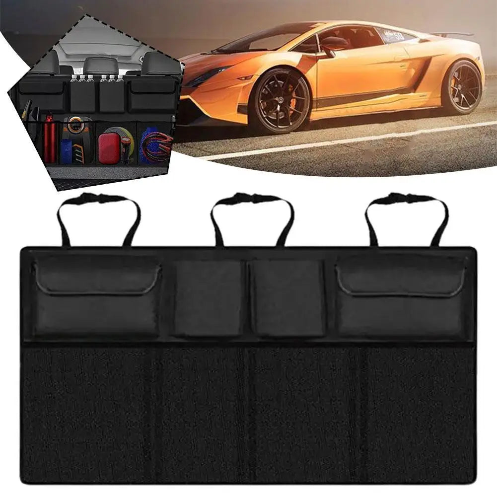 Car Trunk Organizer Adjustable Backseat Storage Bag Net High Capacity Multi-use Oxford Automobile Seat Back Organizers Universal