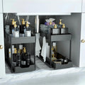 2 Pack 2 Tier Under Sink Organizer with Sliding Basket Multi Purpose Bathroom Cabinet Organizer Under Sink Storage