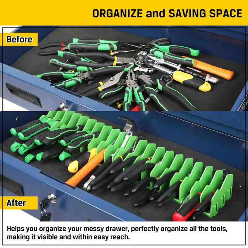 Practical plier organizer rack Holds up to ten pliers Drawer Toolbox Sturdy Pliers Tool Organizer Storage Rack Space-Saving