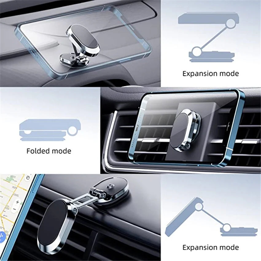 Magnetic Car Phone Holder 360° Rotate Magnet Smartphone Stand Support GPS Foldable Phone Bracket in Car Holder for IPhone Huawei