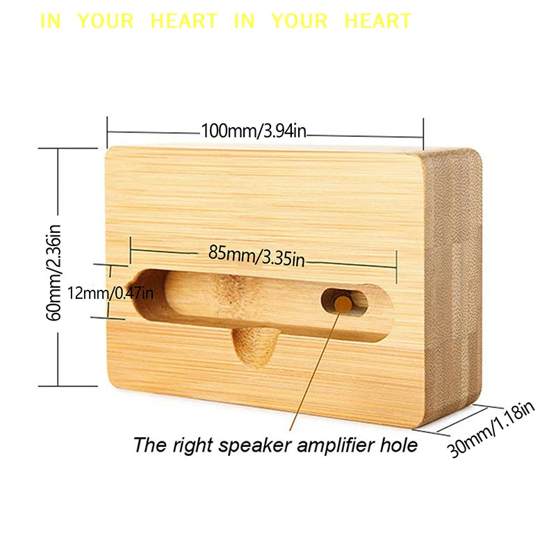 Phone Holder Stand Amplifier Cell Speaker Wooden Desk Wood Bamboo Sound Mobile Bracket Desktop Tablet Car Shower Cellphone Dock