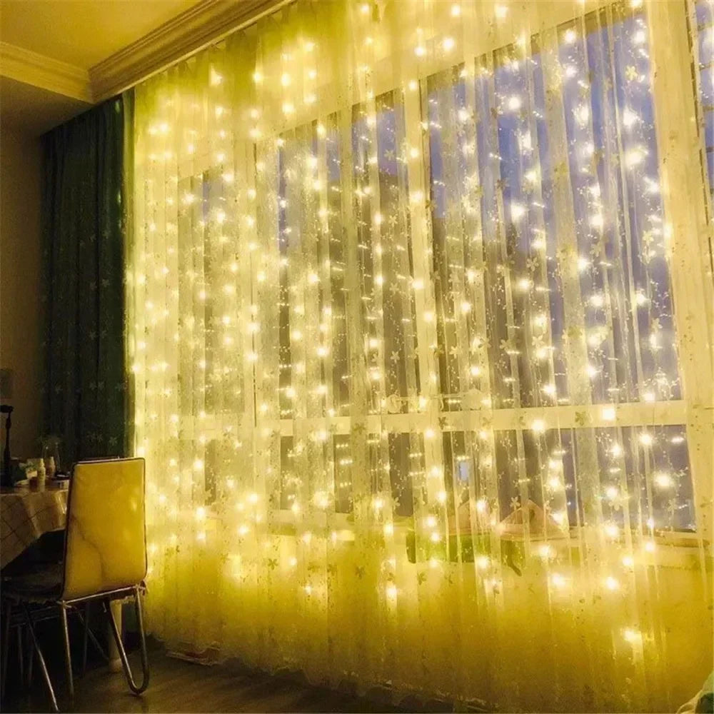 USB String Lights Holiday Wedding Light Garland Lights for Bedroom Remote Control Curtain LED Christmas Decor 100/200/300/600LED