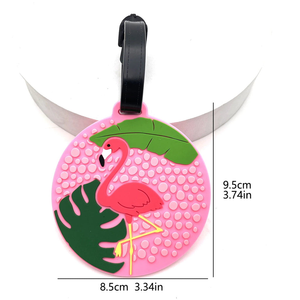 1PC PVC Soft Rubber Luggage Tags Cartoon Unicorn Card Sets Silicone Boarding Passes Luggage Tags Hanging Tags Consignment Tags