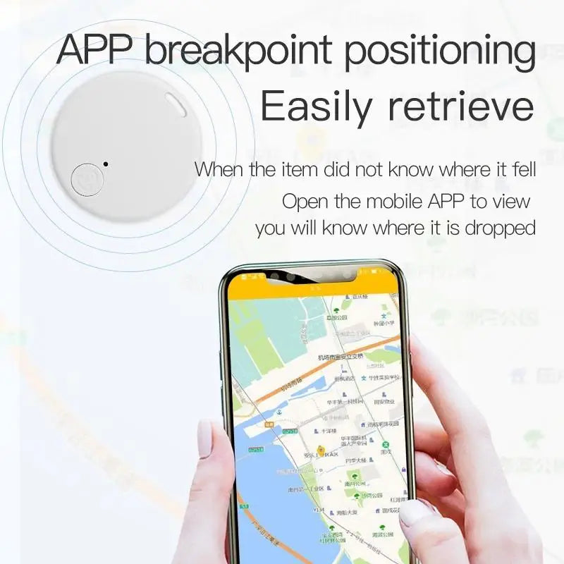 Mini Bluetooth Tracker Smart Anti-Lost with GPS Location Two-Way Alarm APP Control Portable Locator for Keys Wallet Pets Kids