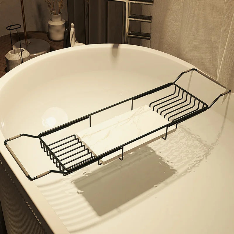 Bathtub shelf retractable multi-function, bathroom bath shelf, stainless steel mobile phone non-slip storage bracket