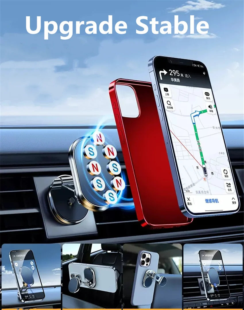 Magnetic Car Phone Holder 360° Rotate Magnet Smartphone Stand Support GPS Foldable Phone Bracket in Car Holder for IPhone Huawei